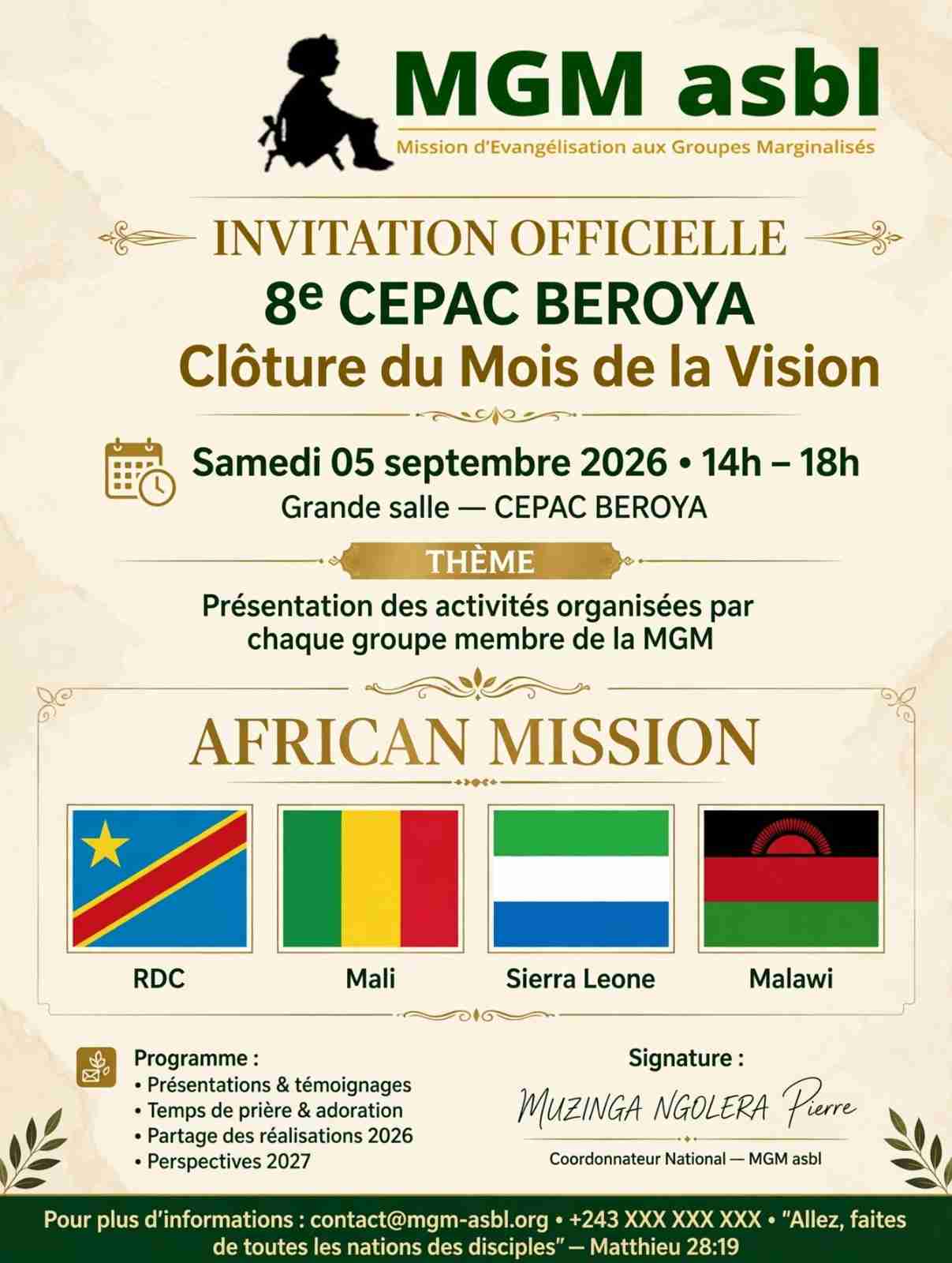 Clôture du mois de la vision